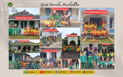Sambut Ramadan, Siswa dan Guru MIN 1 Mesuji Gelar Aksi Bersih-Bersih 12 Mushalla di Desa Mukti Karya